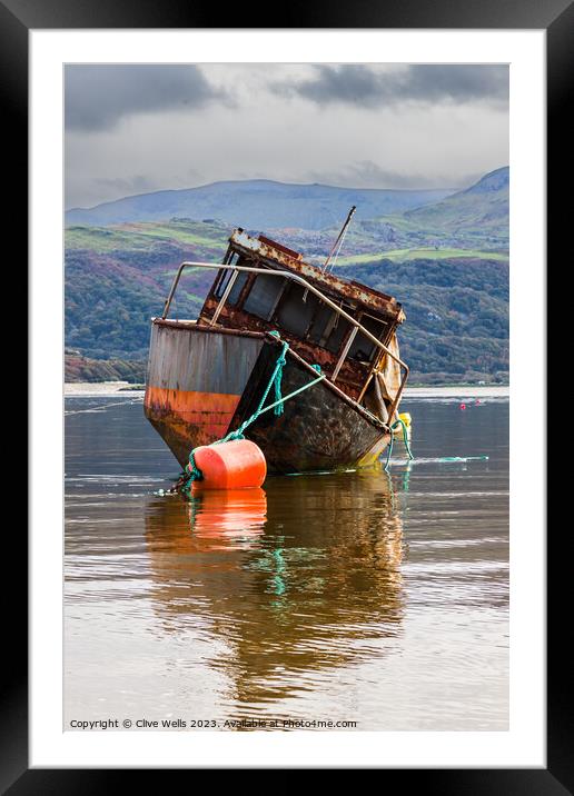 Old boat in Barmouth  Framed Mounted Print by Clive Wells