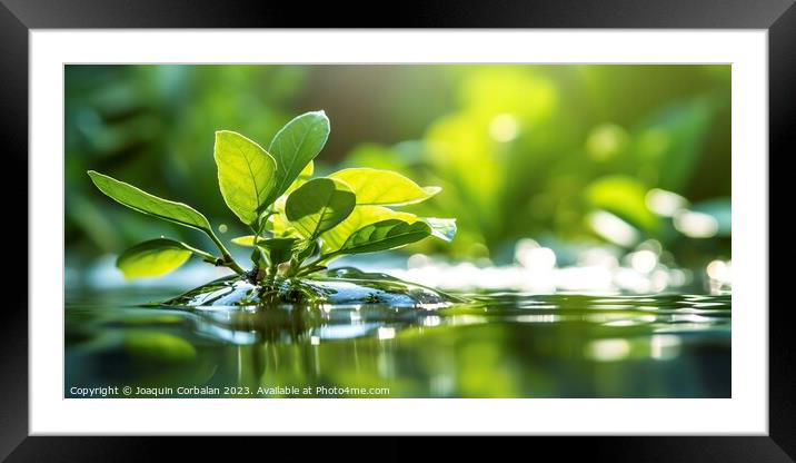Natural panoramic background, relaxing water scene Framed Mounted Print by Joaquin Corbalan