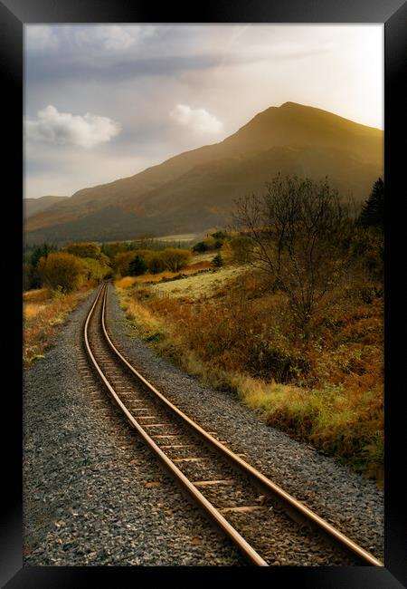 Welsh highland railway. Snowdonia  Framed Print by David McGeachie