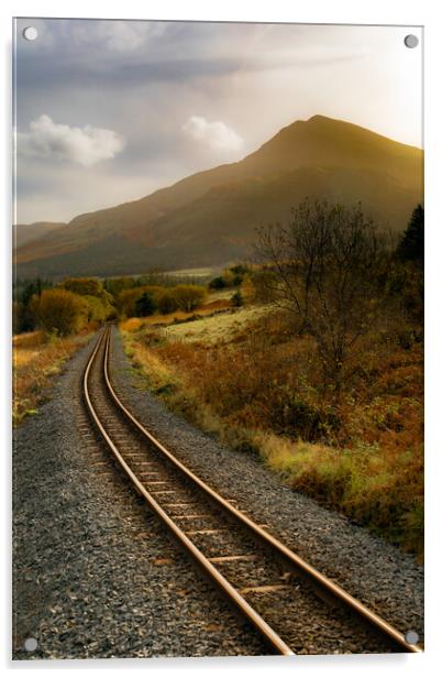 Welsh highland railway. Snowdonia  Acrylic by David McGeachie
