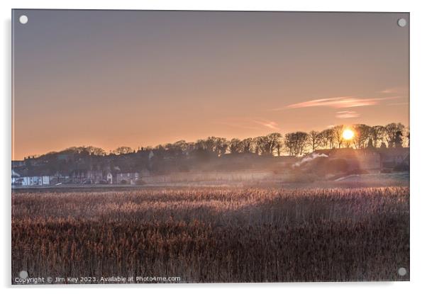 Sunrise at Cley Village Norfolk  Acrylic by Jim Key