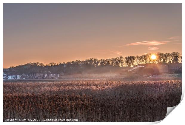 Sunrise at Cley Village Norfolk  Print by Jim Key