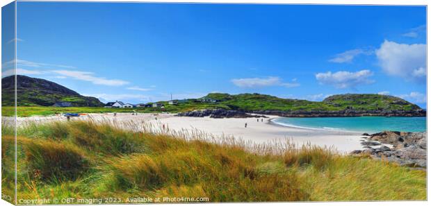 Achmelvich Bay Beach Assynt West Highland Scotland   Canvas Print by OBT imaging