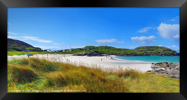 Achmelvich Bay Beach Assynt West Highland Scotland   Framed Print by OBT imaging