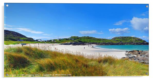 Achmelvich Bay Beach Assynt West Highland Scotland   Acrylic by OBT imaging
