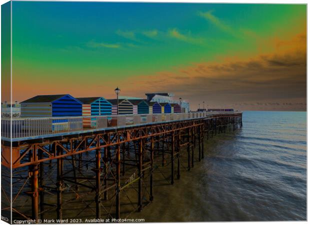 The Glowing Pier Canvas Print by Mark Ward
