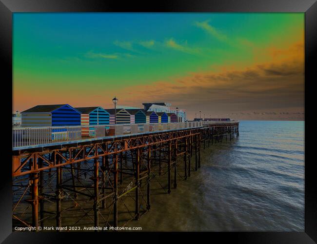 The Glowing Pier Framed Print by Mark Ward