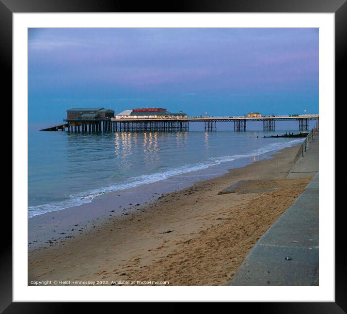 Cromer Pier in the Pink light Framed Mounted Print by Heidi Hennessey