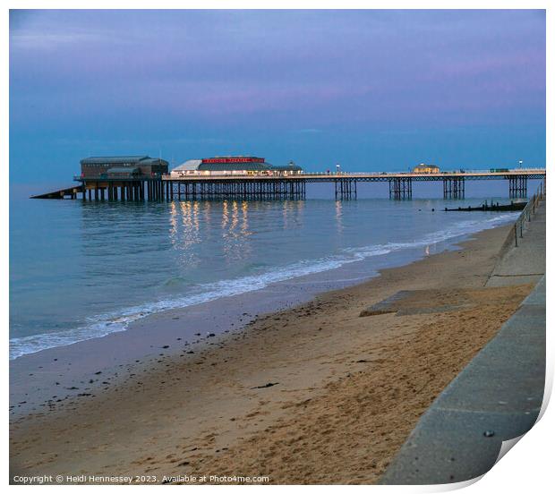 Cromer Pier in the Pink light Print by Heidi Hennessey
