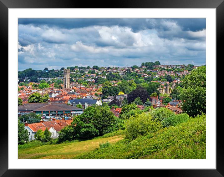 Glastonbury Town View Framed Mounted Print by Darren Galpin