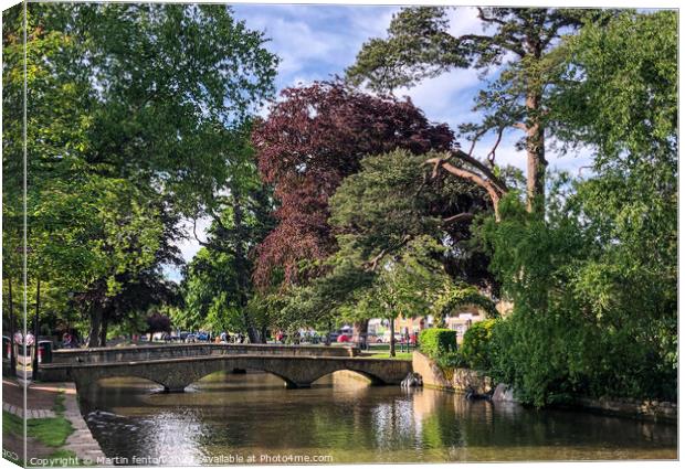 Bourton on the water river windrush Canvas Print by Martin fenton