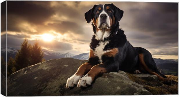 Entlebucher Mountain Dog Canvas Print by K9 Art