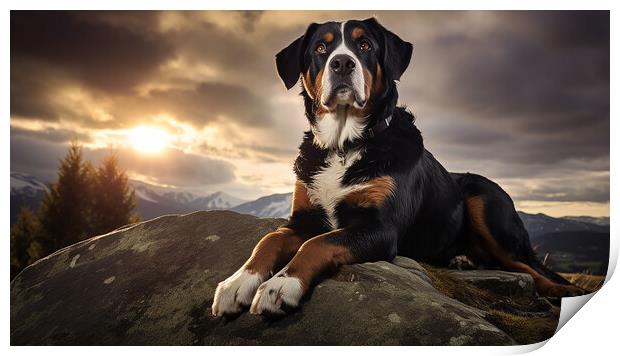 Entlebucher Mountain Dog Print by K9 Art