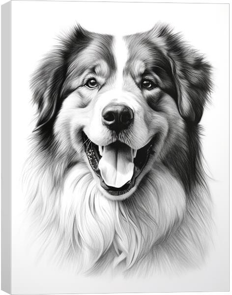 Estrela Mountain Dog Pencil Drawing Canvas Print by K9 Art