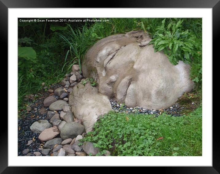 Sleeping Giant Statue Framed Mounted Print by Sean Foreman