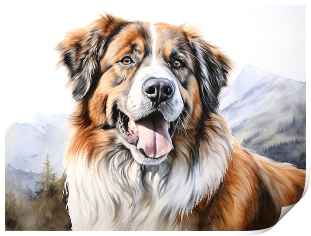 Estrela Mountain Dog Pencil Drawing Print by K9 Art