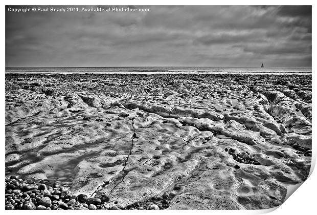 Where is the sand on the beach? Print by Paul Ready