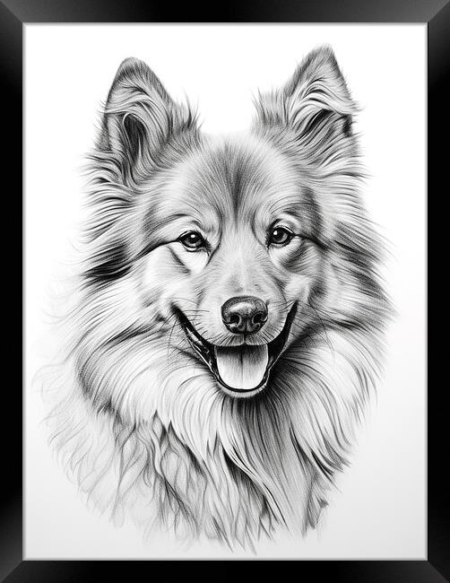 Eurasier Pencil Drawing Framed Print by K9 Art