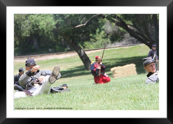 Civil War Reenactment Framed Mounted Print by Arun 