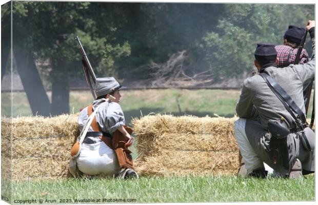 Civil War Reenactment Canvas Print by Arun 