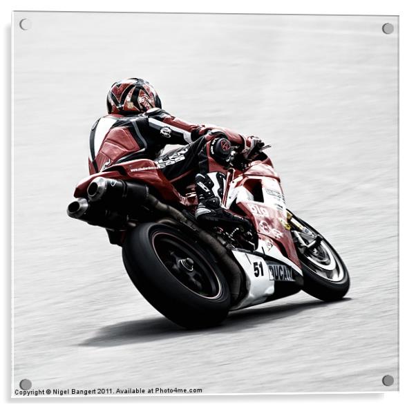 Ducati Cornering Acrylic by Nigel Bangert