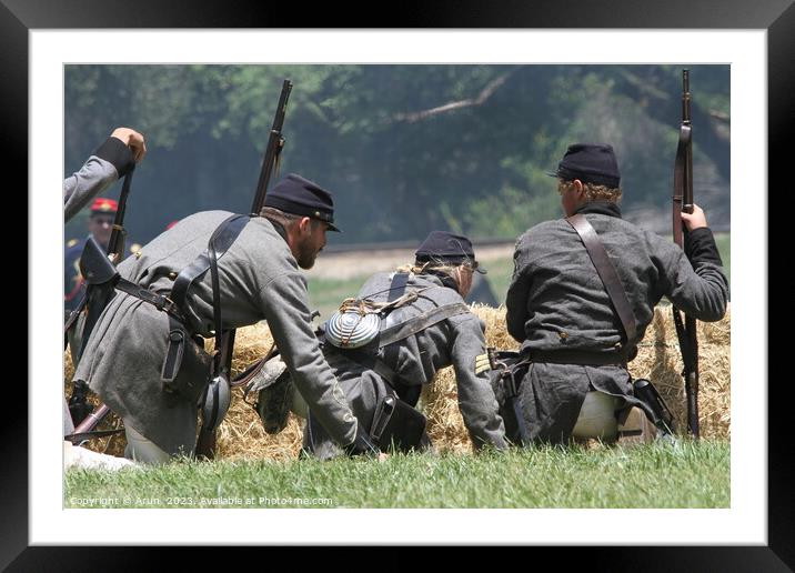 Civil War Reenactment Framed Mounted Print by Arun 