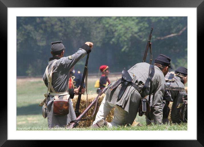 Civil War Reenactment Framed Mounted Print by Arun 