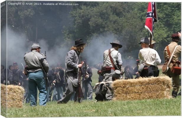 Civil War Reenactment Canvas Print by Arun 