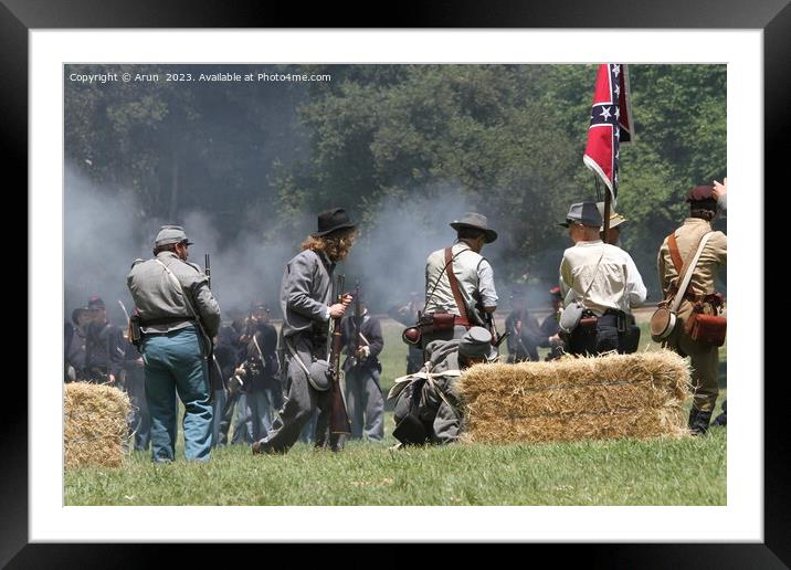 Civil War Reenactment Framed Mounted Print by Arun 