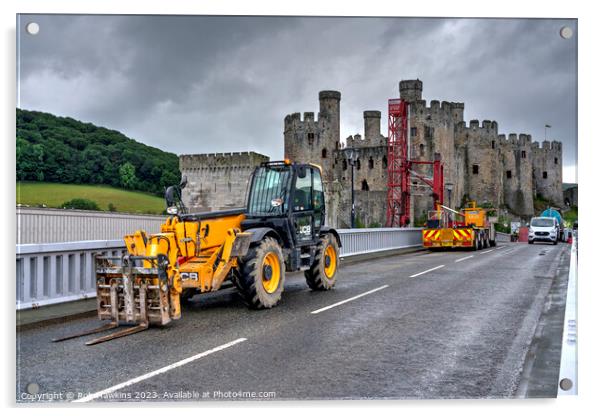 Conwy Castle Construction  Acrylic by Rob Hawkins