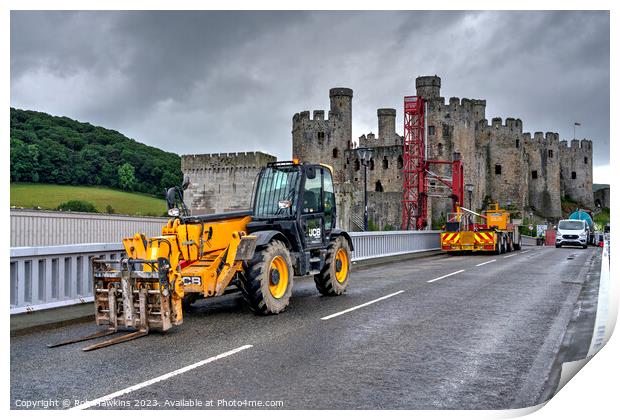 Conwy Castle Construction  Print by Rob Hawkins