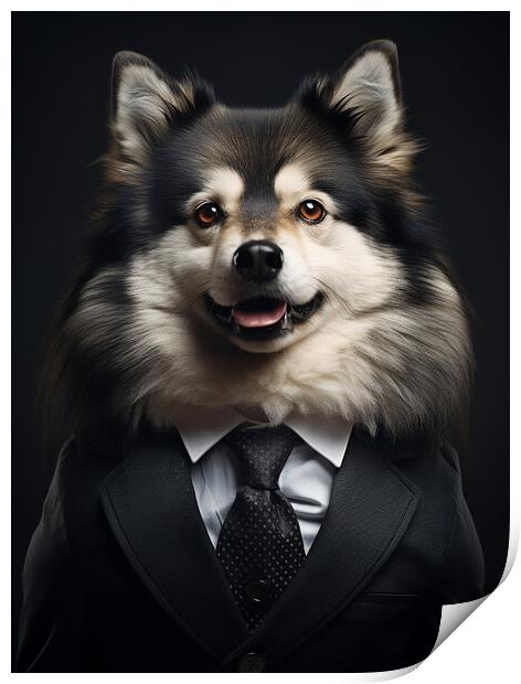 Finnish Lapphund Print by K9 Art