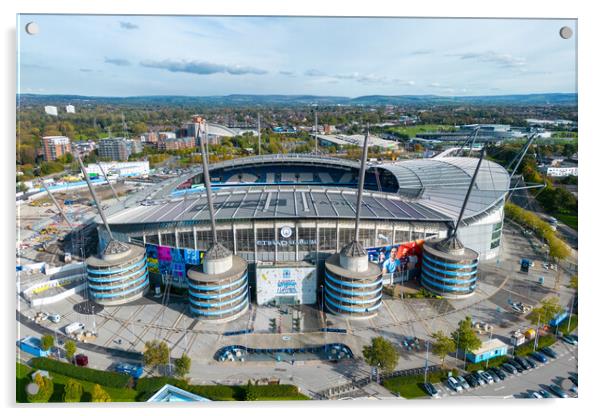 Man City FC  Acrylic by Apollo Aerial Photography