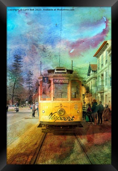Infante Tram Porto Framed Print by Lynn Bolt