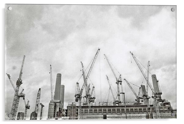 Battersea Power Station Development Acrylic by Kevin Plunkett