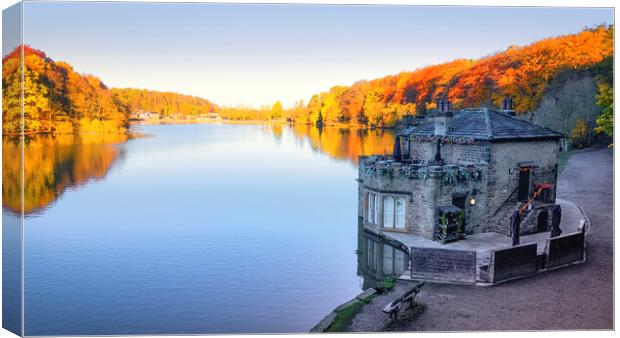 Newmillerdam Boathouse: Autumn light Canvas Print by Tim Hill