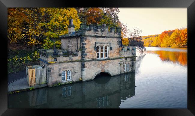 Newmillerdam Boathouse: Autumn Colours Framed Print by Tim Hill