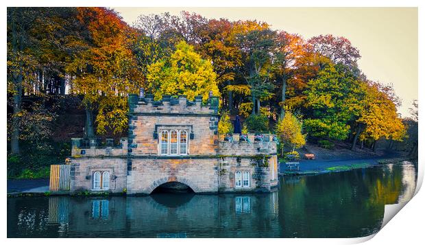 Newmillerdam Boathouse: Autumn Colours Print by Tim Hill