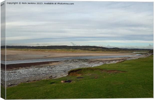 River Ogmore Estuary at Ogmore by Sea Beach  Canvas Print by Nick Jenkins