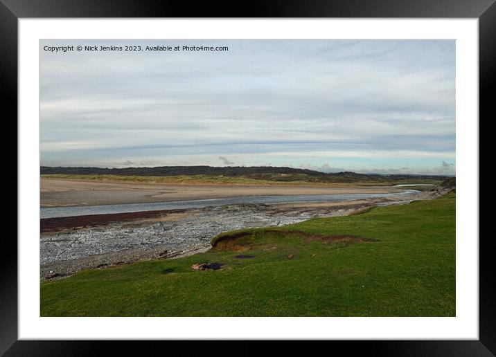 River Ogmore Estuary at Ogmore by Sea Beach  Framed Mounted Print by Nick Jenkins