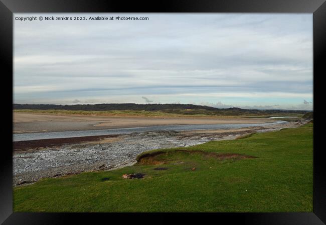 River Ogmore Estuary at Ogmore by Sea Beach  Framed Print by Nick Jenkins