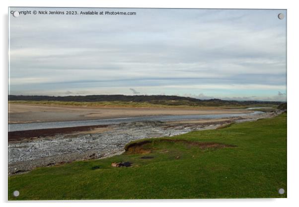 River Ogmore Estuary at Ogmore by Sea Beach  Acrylic by Nick Jenkins