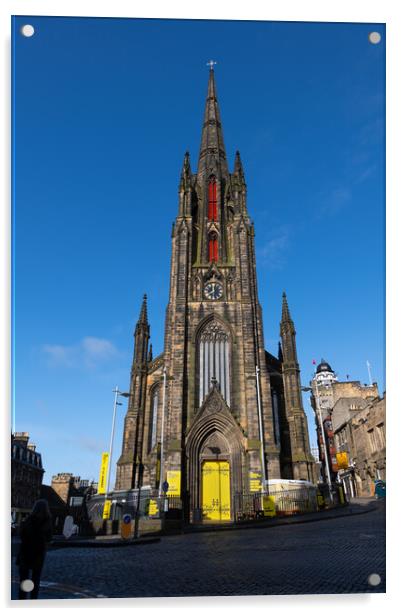 The Hub Former Tolbooth Church In Edinburgh Acrylic by Artur Bogacki