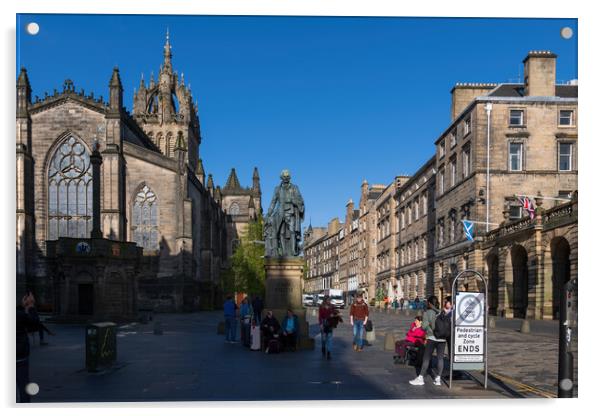 Old Town Of Edinburgh In Scotland Acrylic by Artur Bogacki