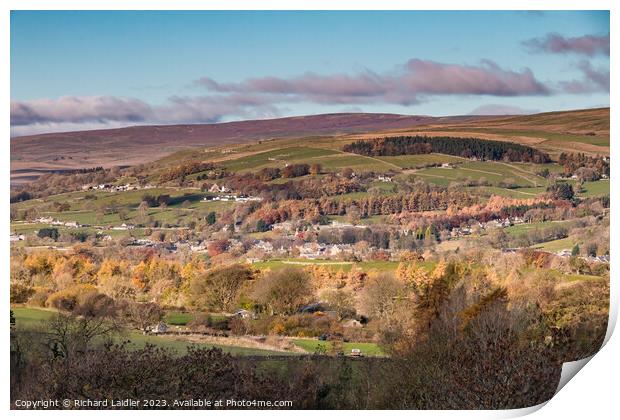Middleton-in-Teesdale from Bail Hill Print by Richard Laidler
