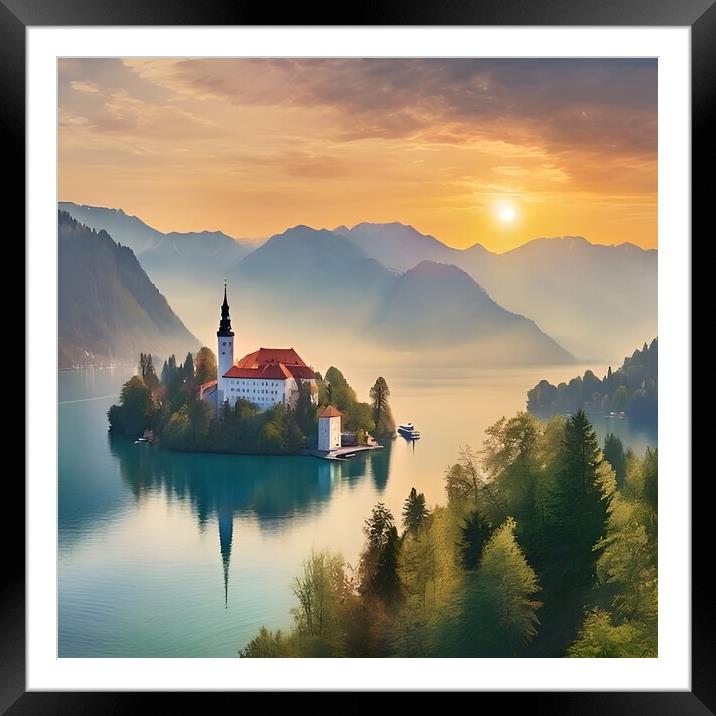 Impressions of Lake Bled Framed Mounted Print by Scott Anderson