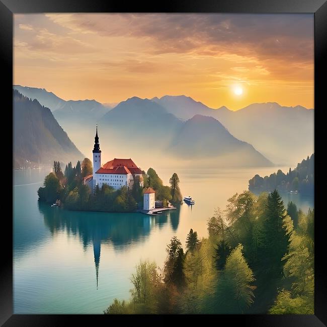 Impressions of Lake Bled Framed Print by Scott Anderson