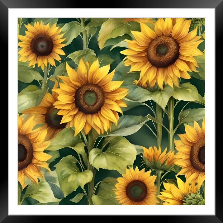 Sunflowers Framed Mounted Print by Scott Anderson