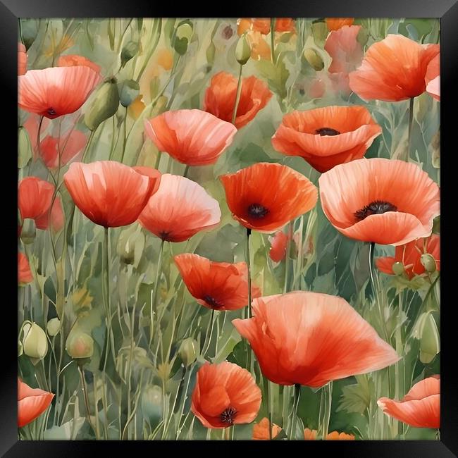 Poppies in a field Framed Print by Scott Anderson