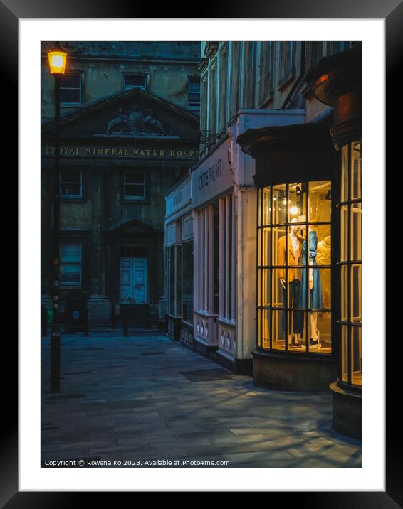 Lightened up Old Bond Street in early morning Bath  Framed Mounted Print by Rowena Ko